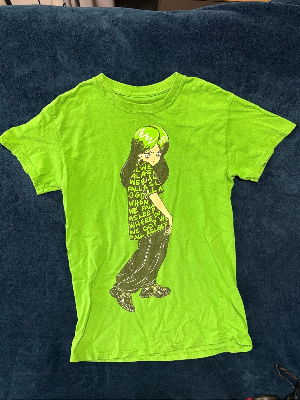 Neon Green Graphic Short Sleeve Tee with Billie Eilish